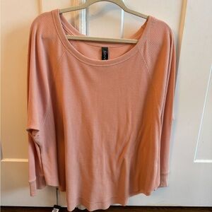 Women's Blush Long Sleeve Ribbed Top